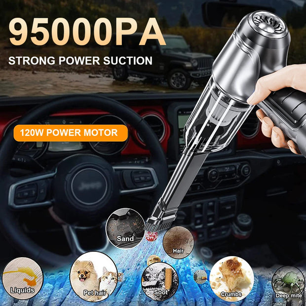 Aspirateur Portable Sans Fil - Nettoyeur Puissant et Polyvalent pour Voiture et Maison