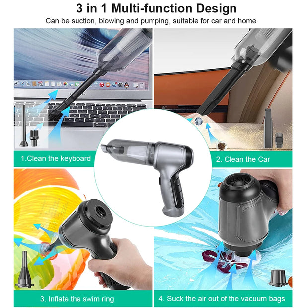 Aspirateur Portable Sans Fil - Nettoyeur Puissant et Polyvalent pour Voiture et Maison