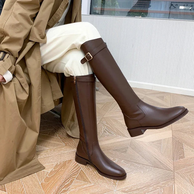 vintage black knee high boots